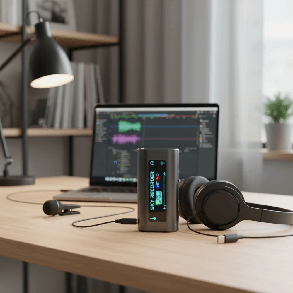 Plug-and-play Internal Recording Sound Card Classic Black Convenient To Carry Recording Sound Card Clip on ABS