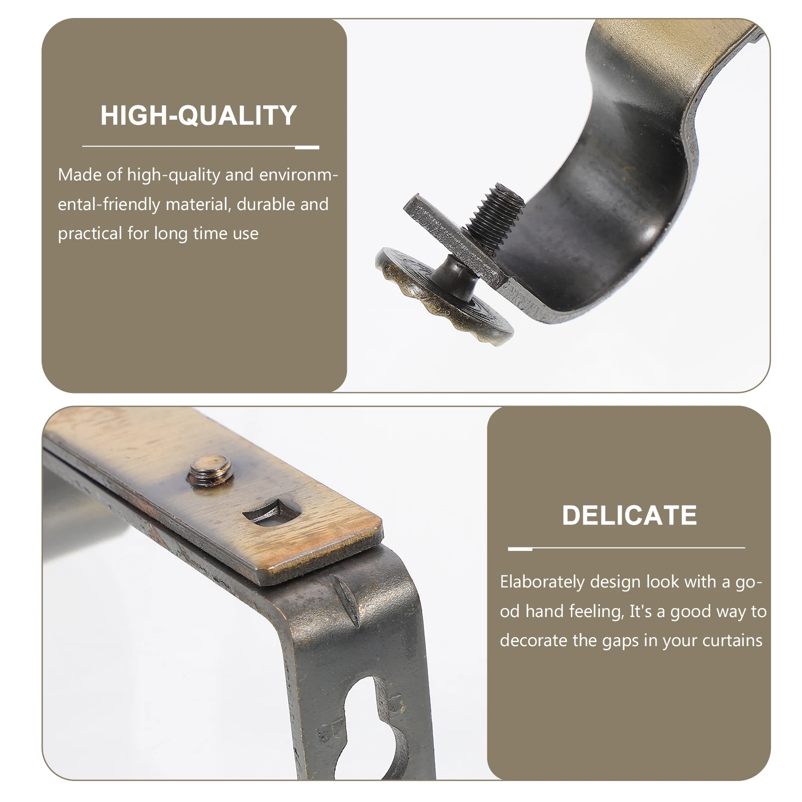 

4 Pcs Mount Curtain Rod Accessories Single Holders Bracket Simple Brackets Pretty Bases
