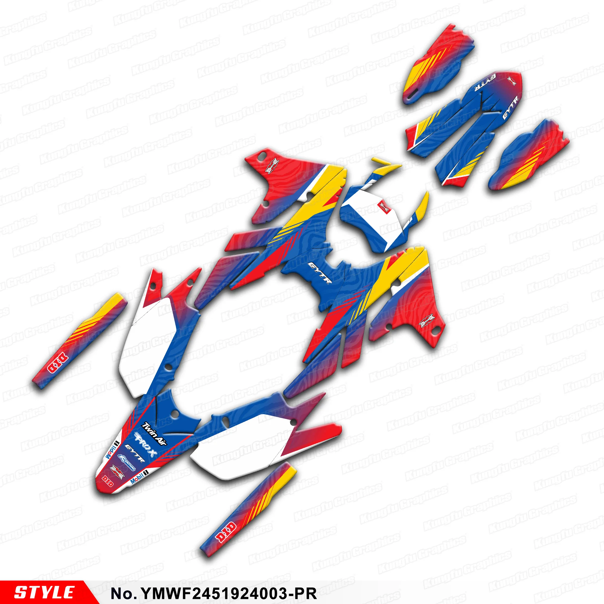 

JY RACING Graphics Kit Adhesive Sticker for Yamaha WR250F WR 250F 2020-2024 & WR 450F WR450F 2019-2023 Wrap Design, Restyle