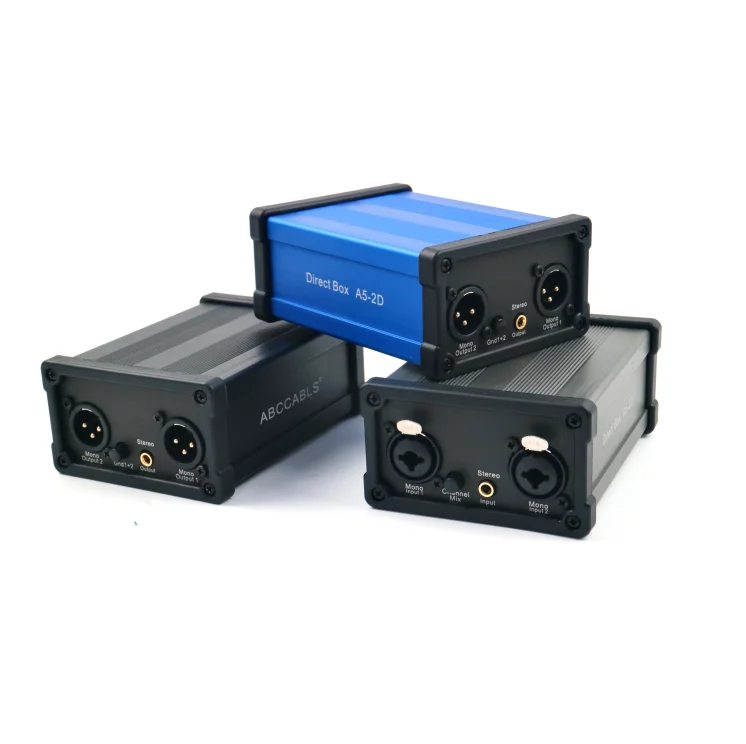 

DI1 Low Noise Dual Channel Audio Converter Passive Audio DI Box XLR Connector Versatile Multi-Use for Guitar Video Audio