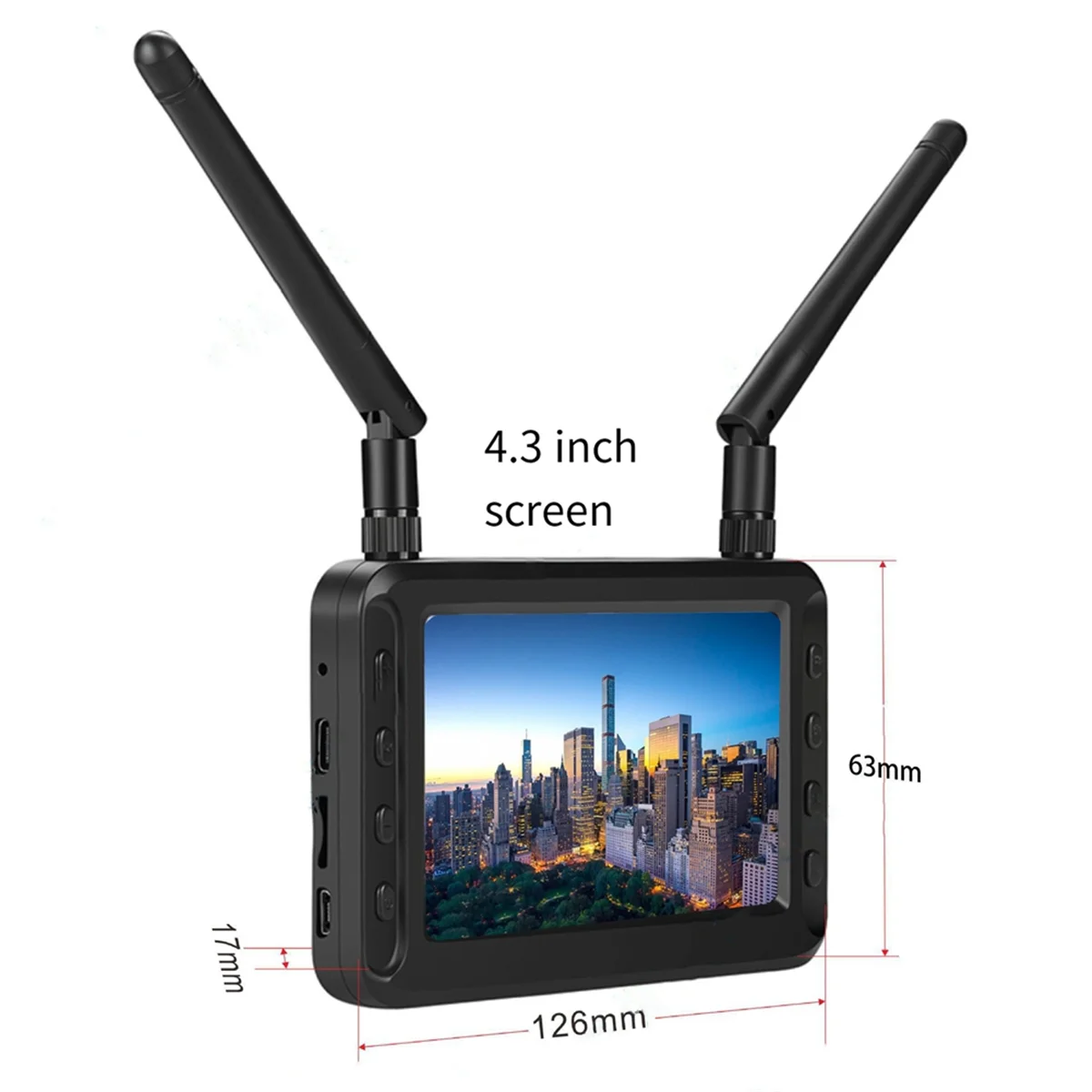 4.3 นิ้ว 5.8G FPV DVR หน้าจอ LCD 800x480 FPV Reciever Monitor Dual สําหรับ RC FPV Drone quadcopter