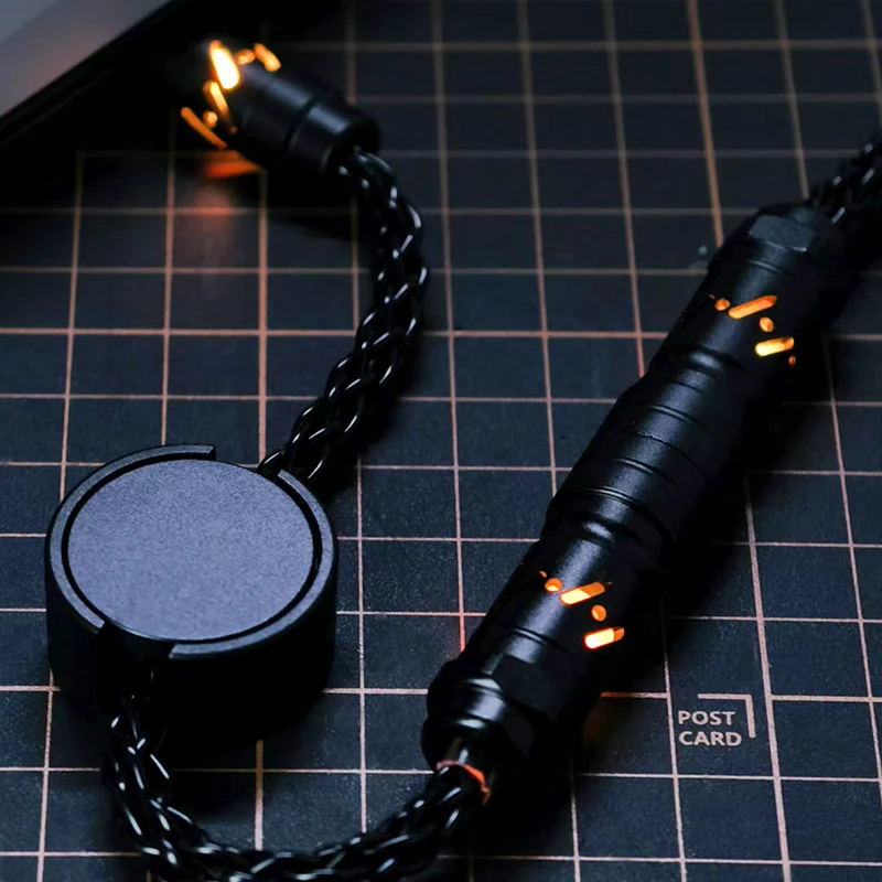 Hiomu Aviation Plug-in Cable Luminous Hollow RGB Single Crystal Copper Customized 8K Magnetic Axis Keyboard Charging Cable 1.5m