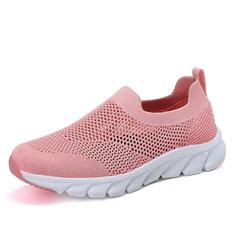 

Women's Summer New Big Size Mesh Casual Sports Shoes Soft Sole Non Slip Lightweight Breathable Slip On Walking Shoe Running Shoe