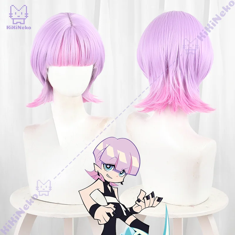 أنيمي البولي يوريثين شعر مستعار تأثيري الوردي الشعر القصير لحفلة Comicon الكبار النساء الرجال