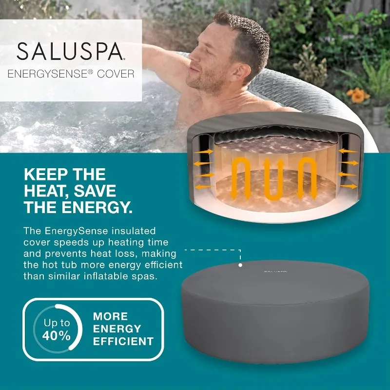 Bestway SaluSpa Honolulu 4to6 Person Inflatable Hot Tub,Round Energy-Efficient Portable Outdoor Spa with 140 AirJets, 77" x 28" image 5