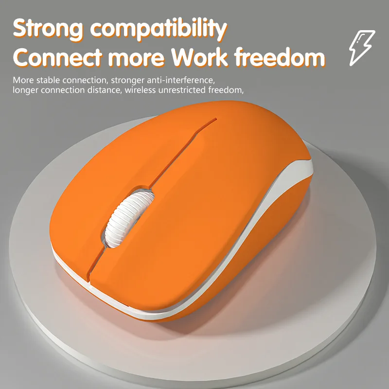 Wireless Mouse Double Patchwork Colour Wireless Mouse USB Laptop Portable Office Mouse, Ideal for Desktop Compact Business