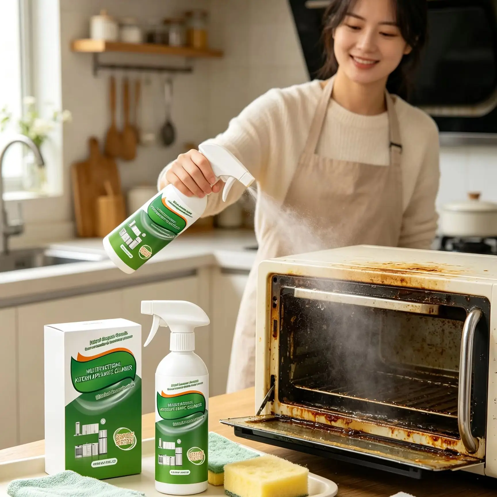Multifunctional Kitchen Appliance Cleaner Odor Eliminator Oven Stove Range Hood Strong Grease Remover Heavy Oil Stain Cleaner