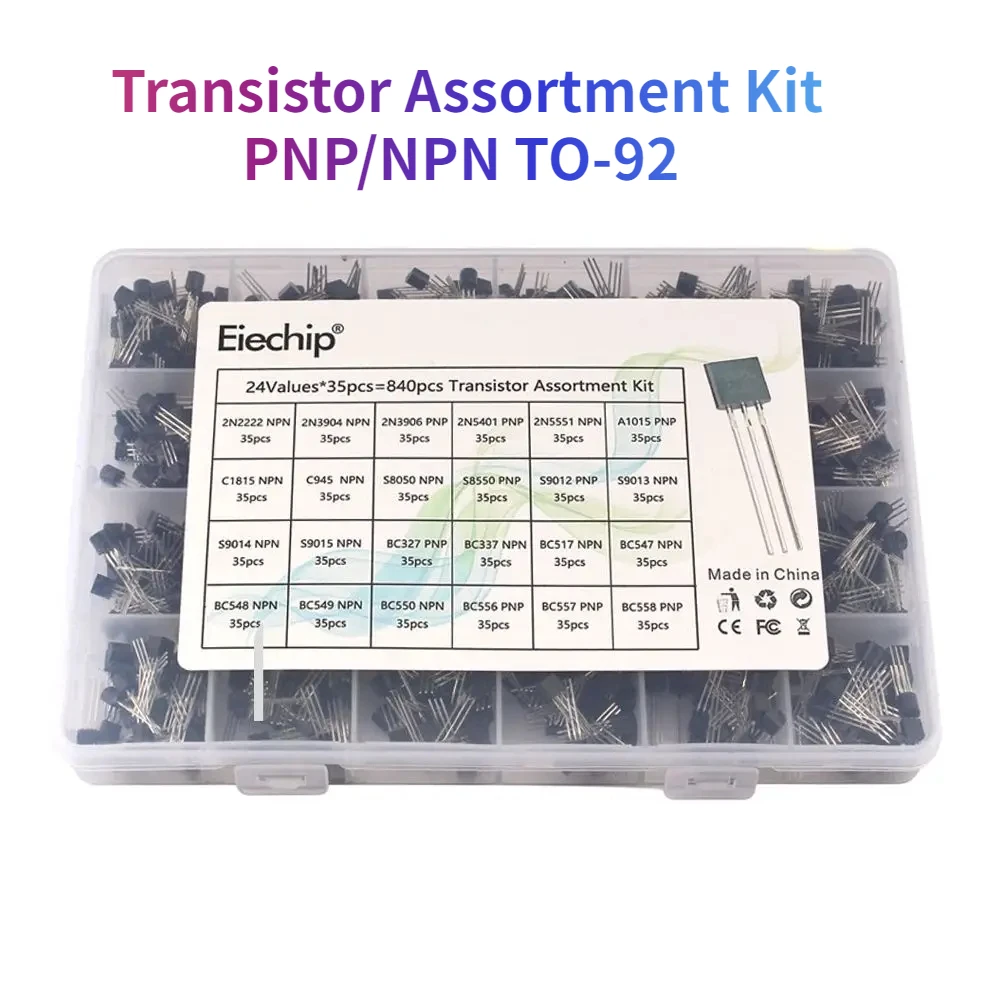 200-900PCS Transistor Assortment Kit TO-92 PNP/NPN BC327 BC337 BC557 S9014 Bipolar Junction Transistor Electronic Components