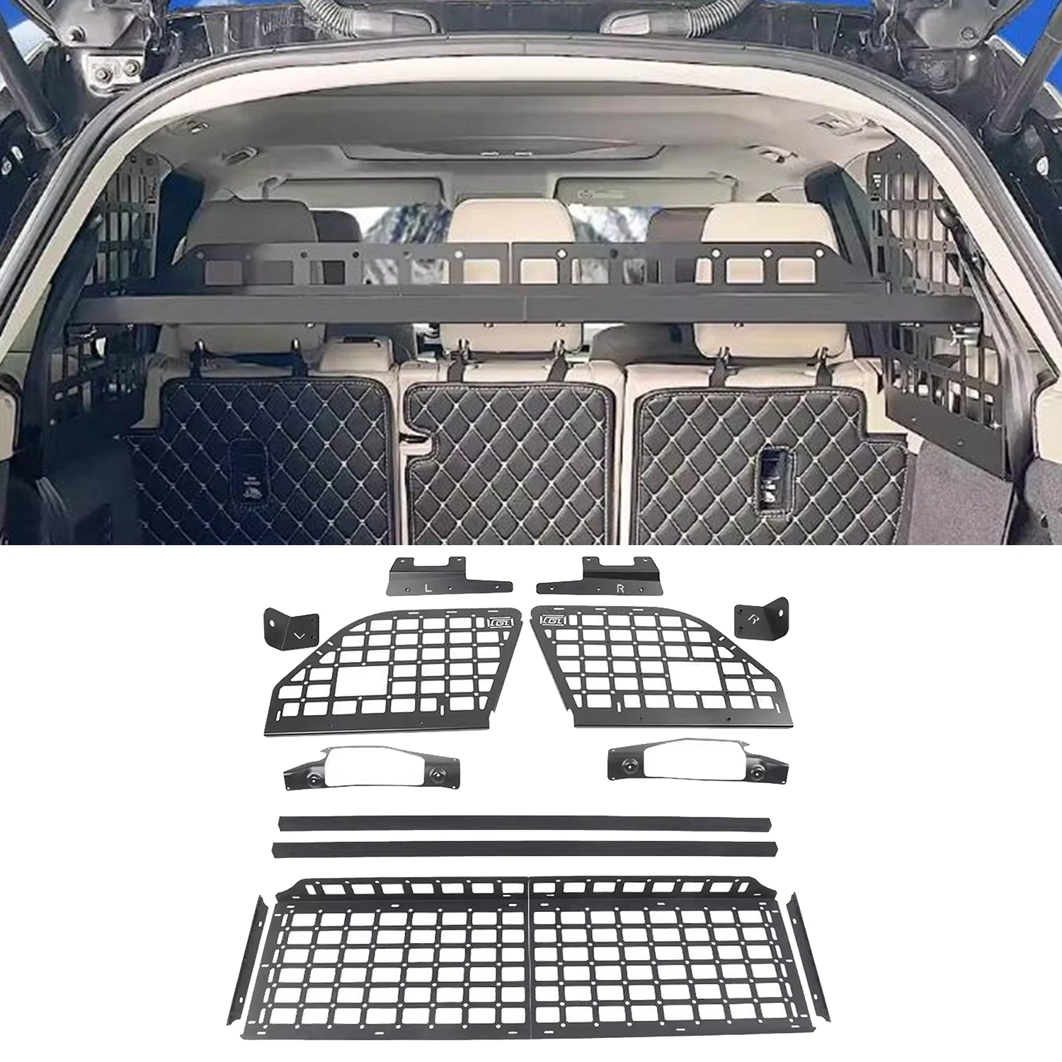 

For Land Rover Discovery 5 LR5 L462 2017-2023 Modular Storage Panel Shelf Modification Rear Trunk Debris Rack Molle Panel