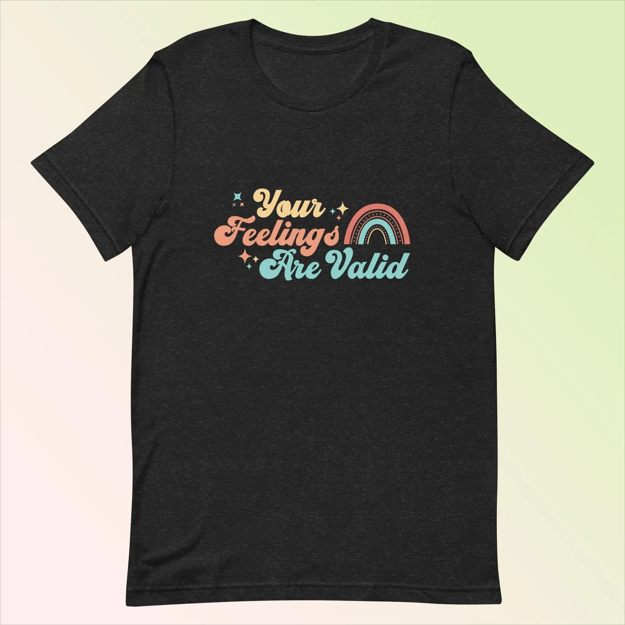 Affirmation Rainbow Tee - Soft Lightweight Stretchy Cotton T-Shirt, Comfortable & Flattering for All, Unisex Sizing