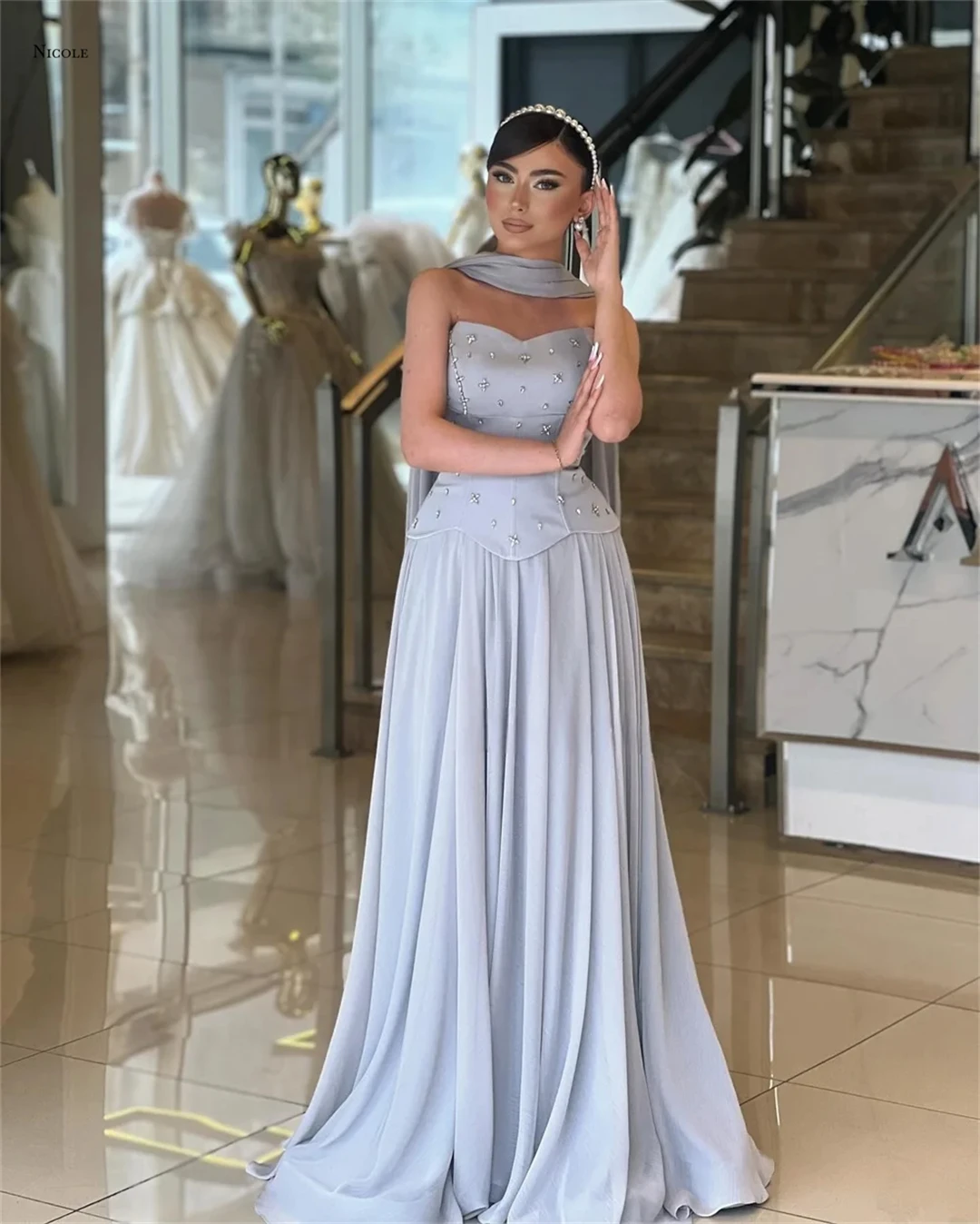 Nicole Luxe Dames Avondjurken Vrouw Elegante Luxe Avondjurk 2025 Line A Is It Tube Top Custom Made Prom