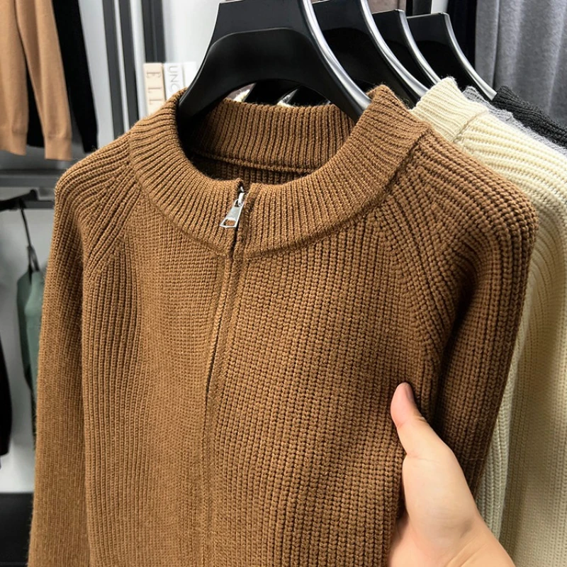

2025 Men's Autumn and Winter Pullover Zipper Sweater Knitted Sweater