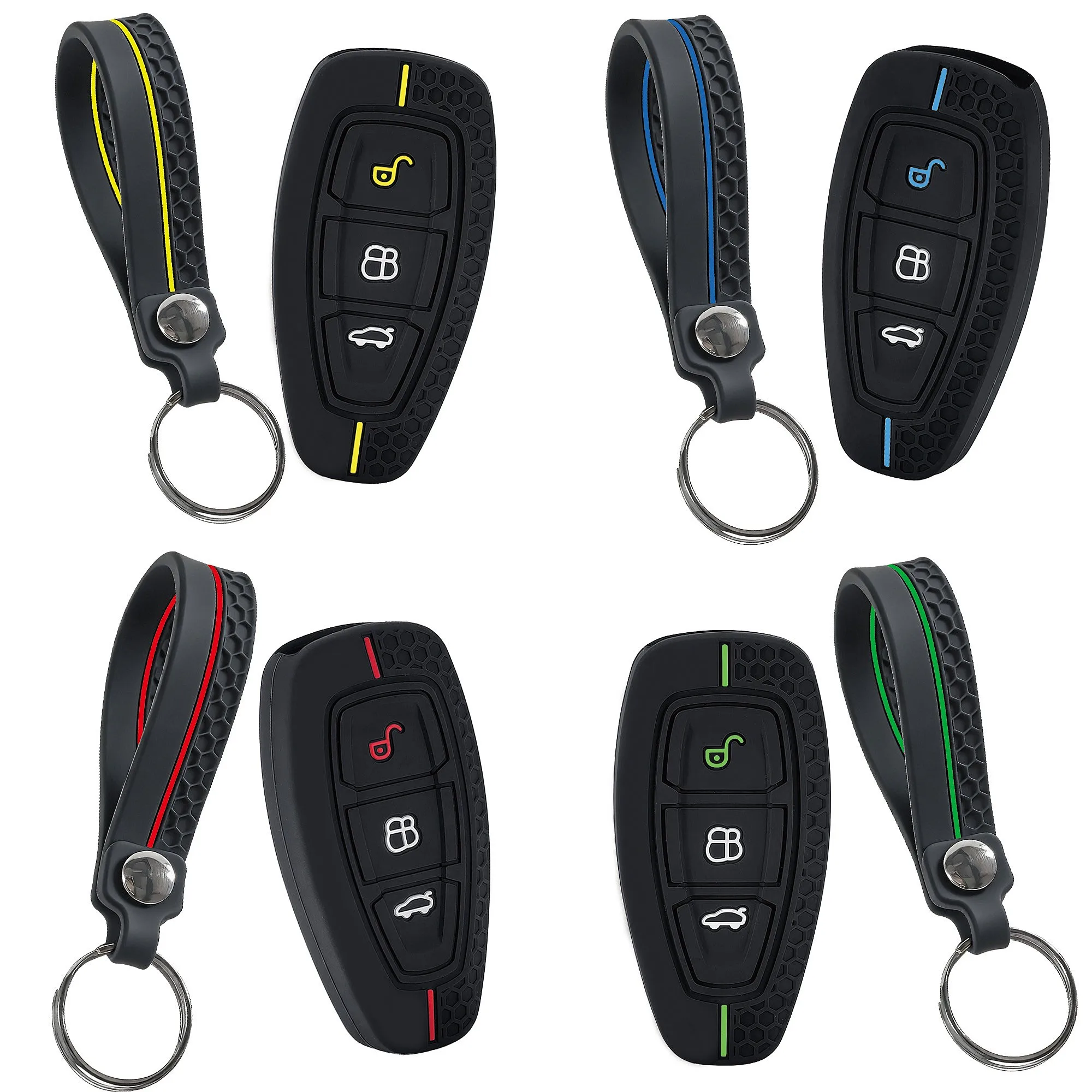 2026 New Silicone Car Key Fob Cover for Ford ST Fiesta Focus Mondeo Kuga Escape Auto Key Shell