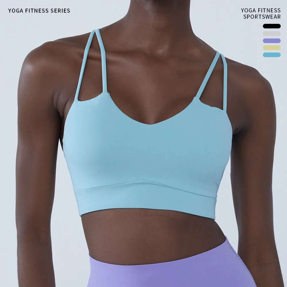 حمالات صدر رياضية مع منصات الصدر رياضة بيلاتيس اليوغا المحاصيل القمم اللياقة البدنية الملابس الداخلية النساء تجريب سترات سيدة قمصان للجري ملابس رياضية