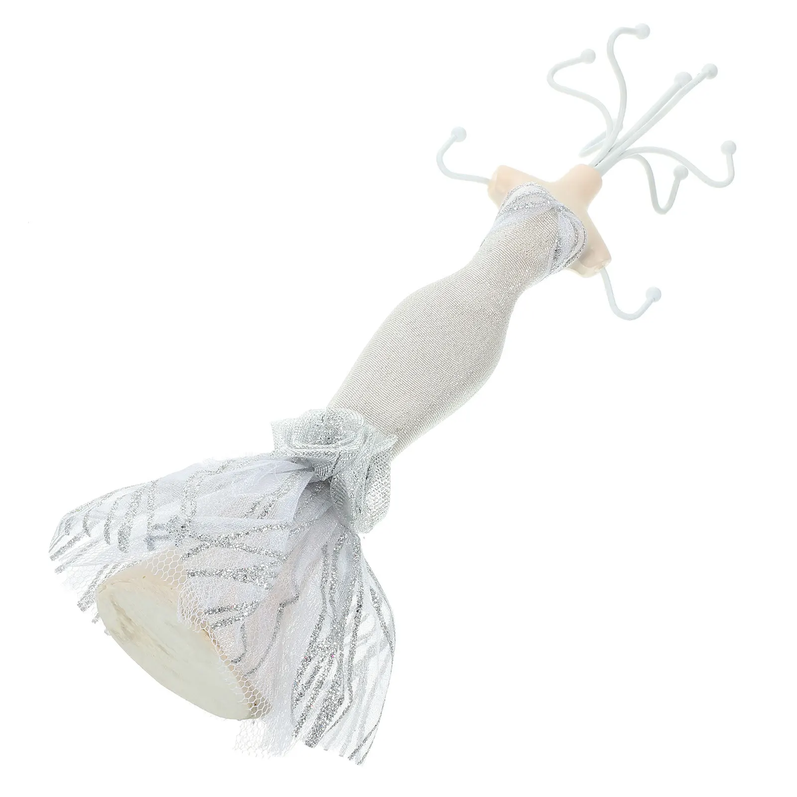 

Gown Dress Resin Lady Mannequin Jewelry Stand Organizer Earrings Necklace Display Tree European Style Vintage Graceful 8 Hooks