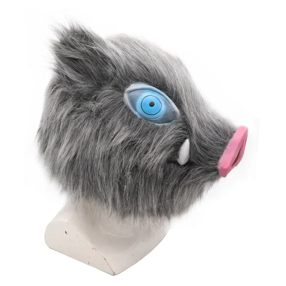 Cosplay helmet mask with pig mask and hairstyle, suitable for Halloween and carnival