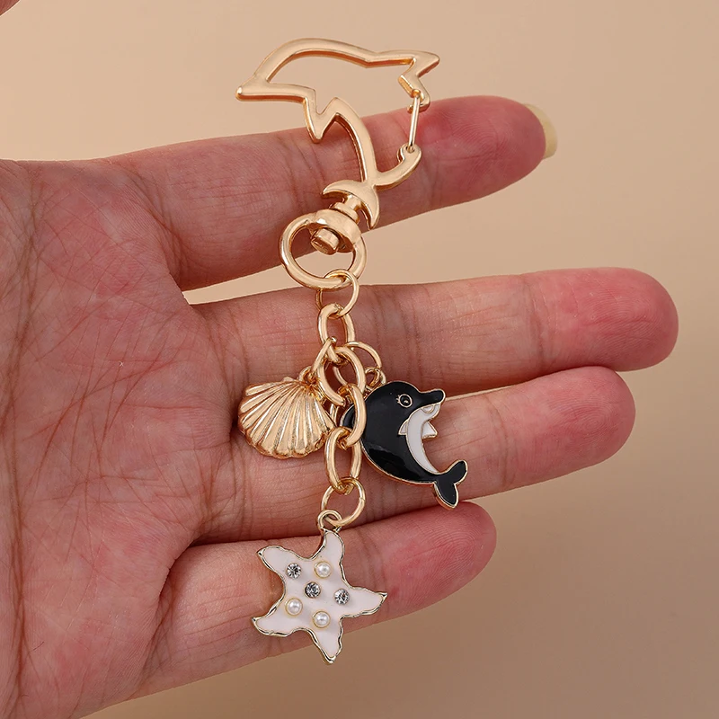 Aihua Schöne Y2K Sommer Strand Ozean Goldfisch Tintenfisch Wal Delphin Schlüsselbund Für Frauen Schlüssel Ringe Handtasche Anhänger Souvenir Geschenke – Detail 3
