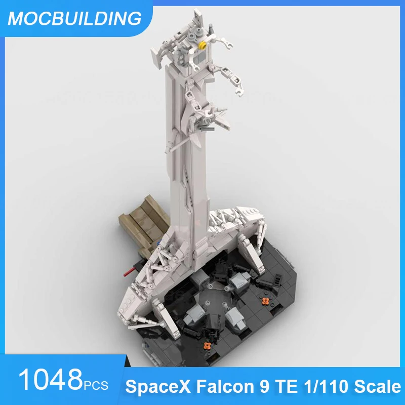 MOC Building Blocks SpaceX Falcon 9 Transporter Erector (TE) & Crew Dragon & Sooty Booster 1/110 Scale Assemble Bricks Toys Gift