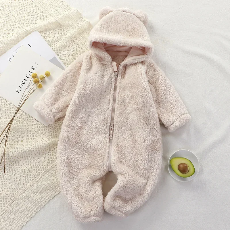 Baby Rompers One-piece Clothes for Kids Autumn Winter Newborn Jumpsuit Warm Overall Children's Bodysuits Infant Pajamas 0-24M