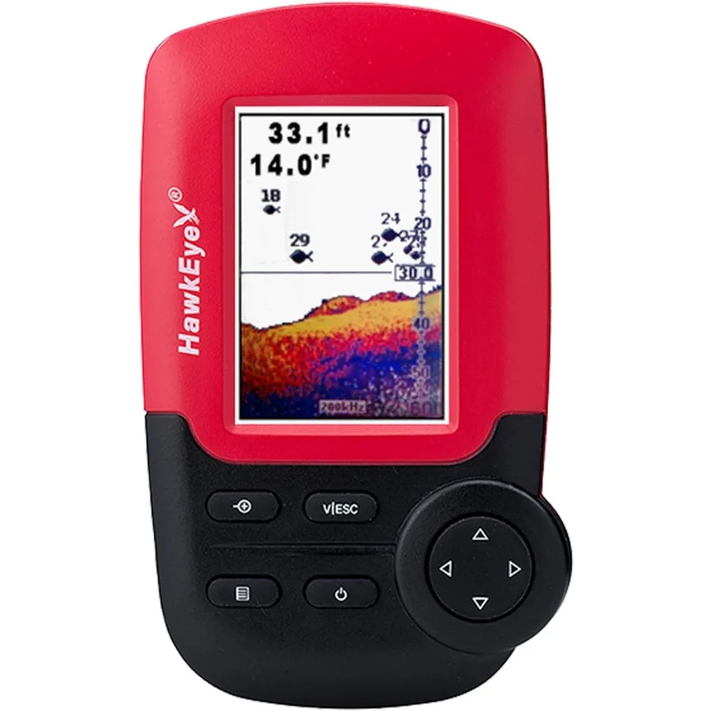 Fishtrax 1C Fish Finder with HD Color Virtuview Display, Black/Red, 2