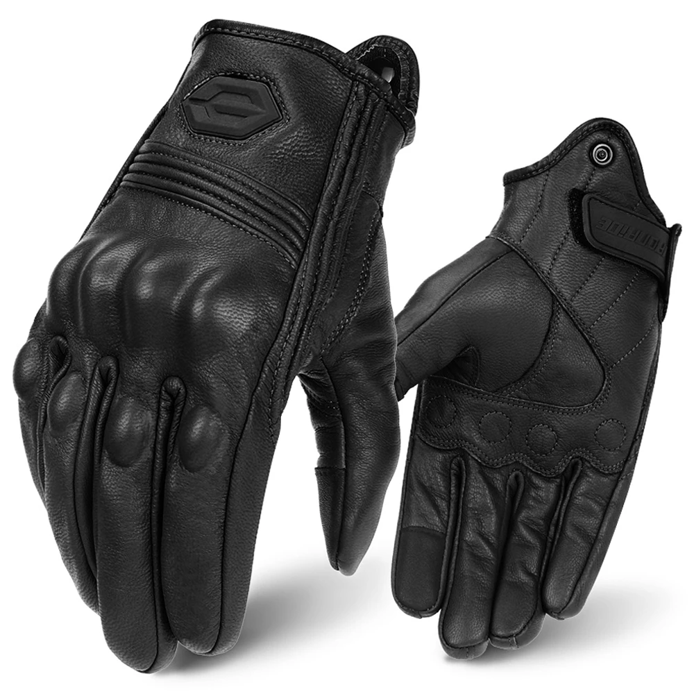 

New Motorcycle Leather Gloves Vintage Men Women Protective Motorbike Motorcross Cycling Guante Bbreather Touchscreen Moto Gloves