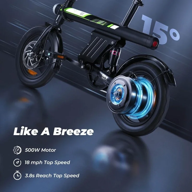 Adult electric bike 500W motor, 20 mph folding electric bike, 14 inch adult electric bike,Authenticity guarantee.