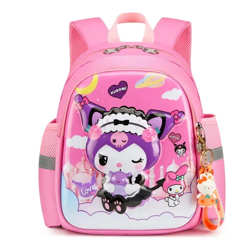 Sanrio bonito dos desenhos animados Schoolbag, almofada de ombro leve, grande capacidade, mochila infantil casual, novo clipe M Student Schoolbag