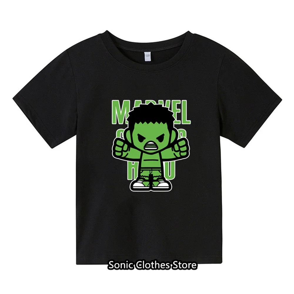 2024 Summer Children Cartoon T-shirt For Boys Hulk Boys T Shirt Girls Tops Tees Cartoon Kids Clothes Y2k Men Women Clothing