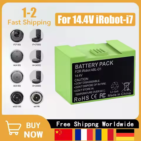 14.4V 2600mAh i7 Battery Replacement for IRobot Roomba E and I Series i7+ E5 7150 7550 i3 3150 i3+ 3550 i4 4150 i4+ Spare Part
