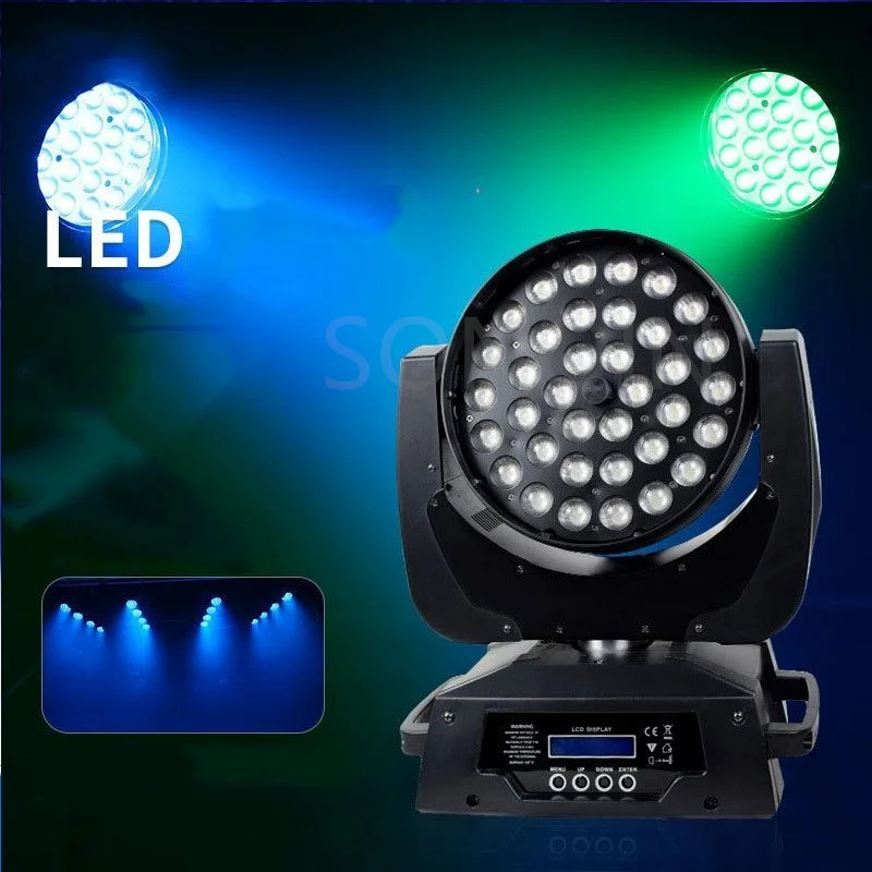 

Fast Shipping LED Wash Zoom Moving Head Light 36x18W RGBWA+UV 6IN1 Touch Screen Lyre 36x12W DMX 18 Channels DJ Disco Party Bar