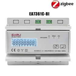 Tuya WiFi/ZigBee Bidirectional Energy KWh Meter 3 Phase 2 Way Monitor Wattmeter Support Modbus RTU DL/T645-2007 Protocol