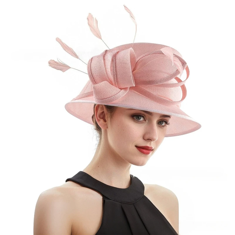 

Весенне-летняя модная шляпа-ведро из льняного материала, женская шляпа-ведро с цветочным украшением, шляпа Fedora с плоским верхом, элегантная качественная шляпа от солнца