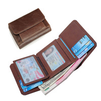 Men Wallet RFID Anti-theft Coin Purse Vintage Genuine Leather Wallets For Men Card Holder Money Bag Men's leather wallet