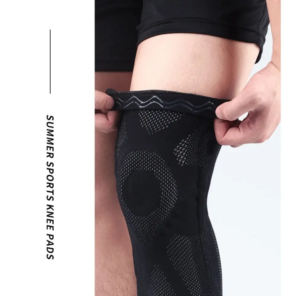 

Гелевые подушечки для коленной чашечки, компрессионный рукав для ног, длинные наколенники, боковые стабилизаторы, наколенник, поддержка, нескользящая эластичная защита колена