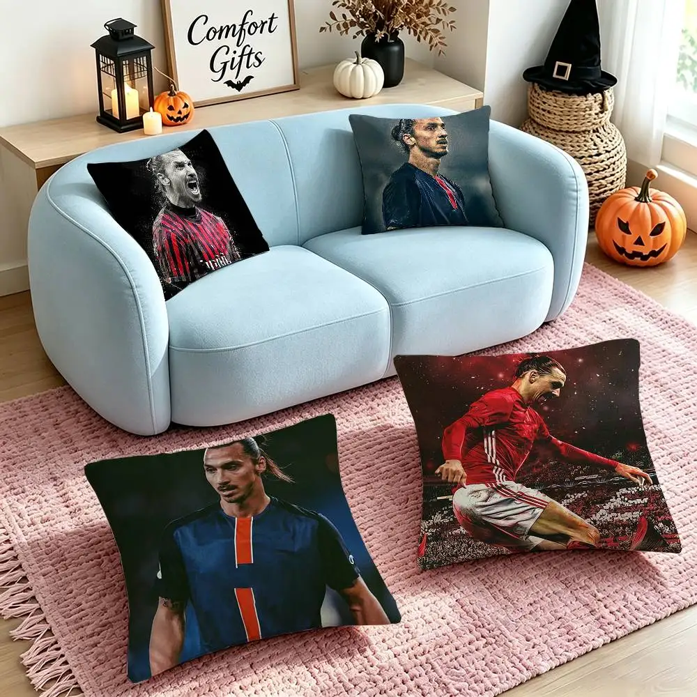 Z-Zlatan Ibrahimovic Legend Football Pillow Case Square Double-Sided Sofa Cushion Cover Bedroom Bedside Pillow