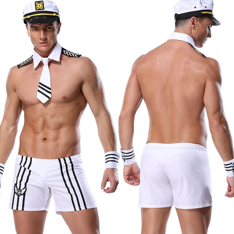 

2025 Men Sailor Exotic Costumes Set Overalls Cosplay for Party Role Play
