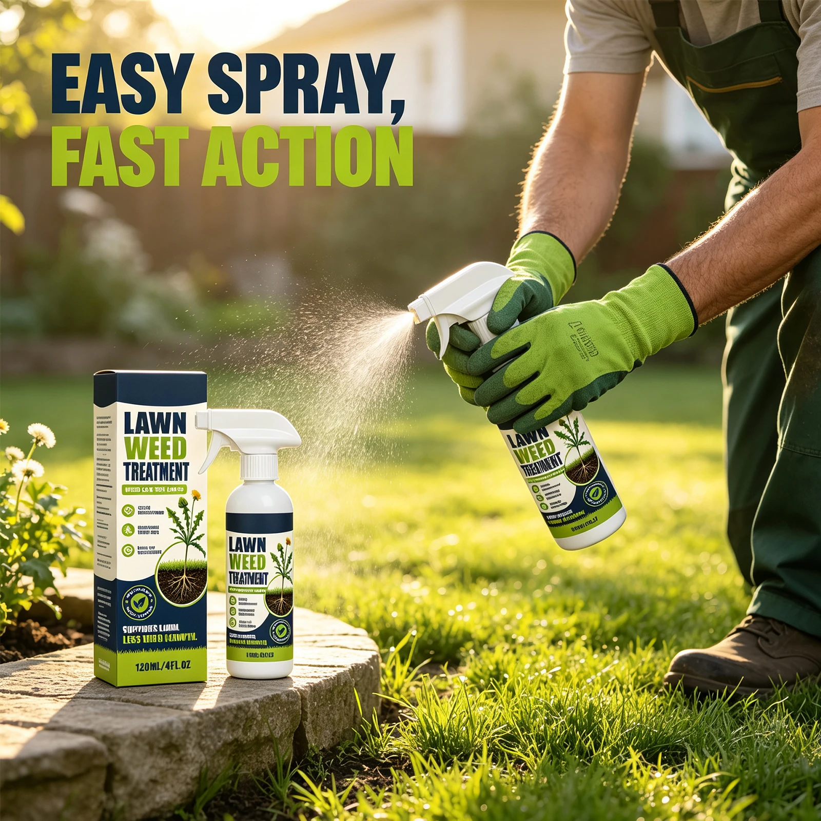 120ml Lawn Weed Treatment Spray Eco-Friendly Long Lasting Waterproof Odorless Safe for Yard Garden Outdoor Care