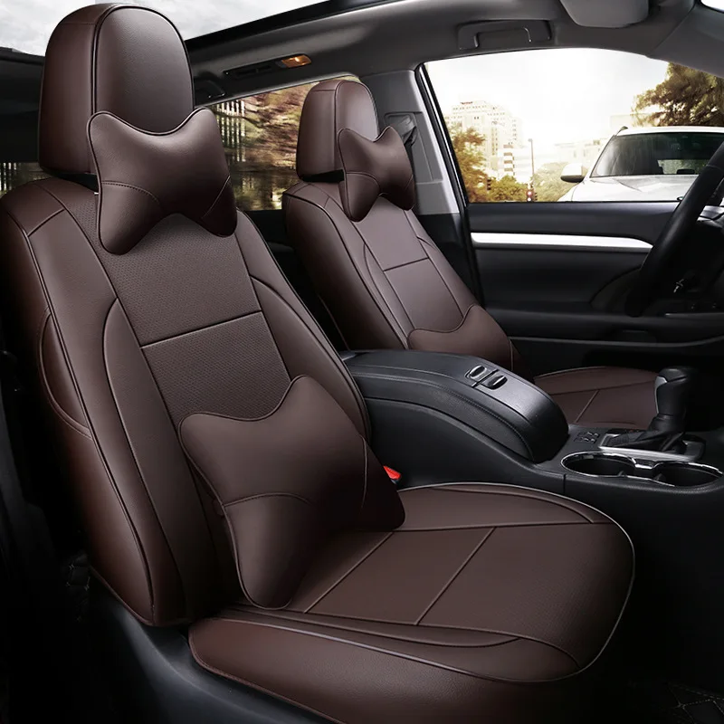 

Car Seat Covers With Headrest Car Neck Pillow For Toyota Highlander 2014 To 2019 Full Covered Car Seat Cushion Protective Cover