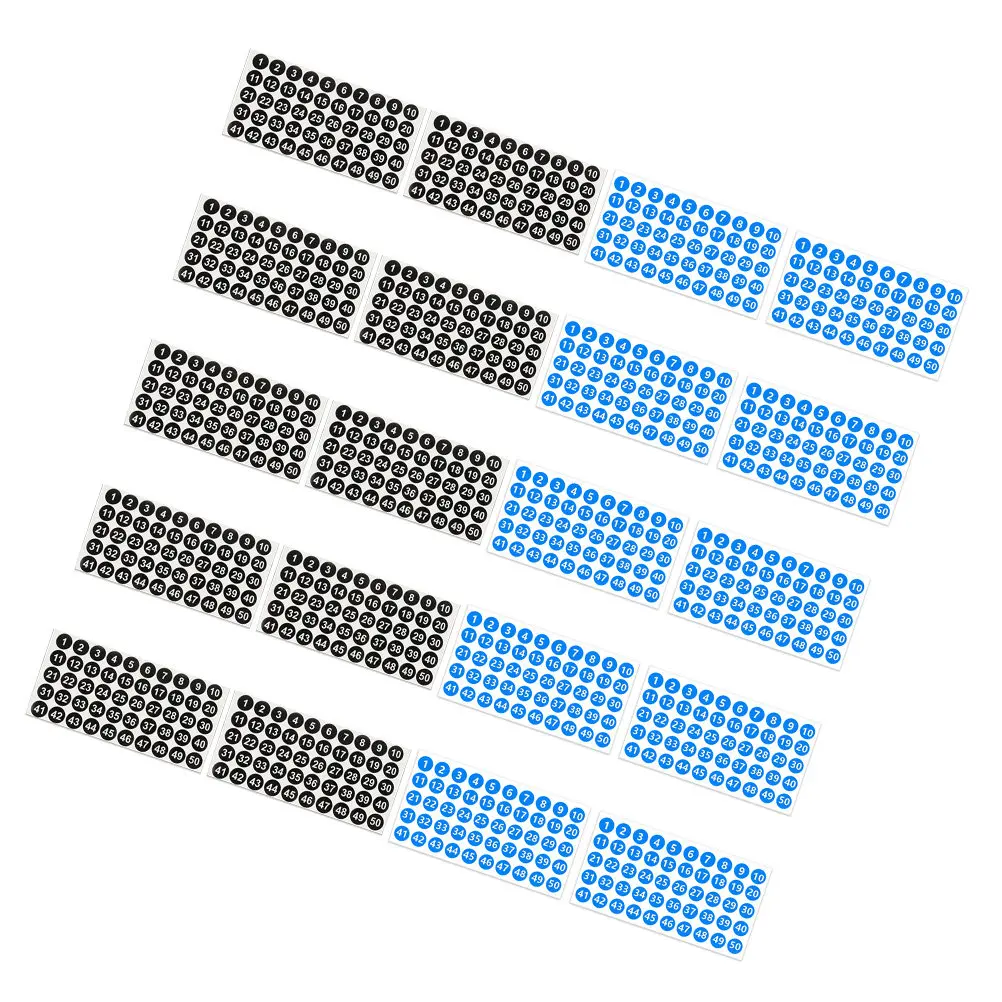 

10pcs Round Digital Stickers 1-50 Number Label Paper Self-Adhesive Numbered Stickers For Office Classroom Diy Crafts