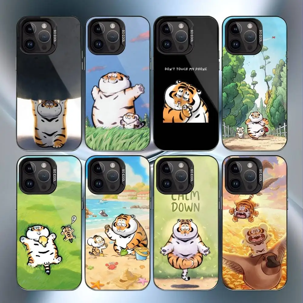 

comic of I'm Not Fat T-Tiger Phone Case For iPhone17, 16,15,14,13,12 Pro Max Black Candy Matte Shockproof Cover