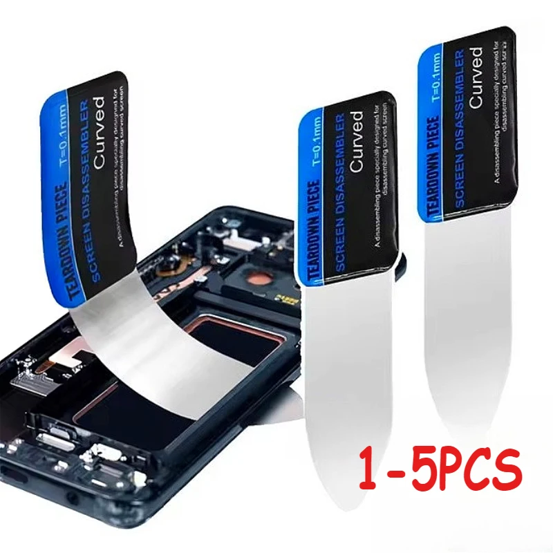 1/2/3/5PCS Steel Metal Mobile Phone Curved LCD Screen Spudger Opening Pry Card Tools Ultra Thin Flexible Tablet Disassemble Tool