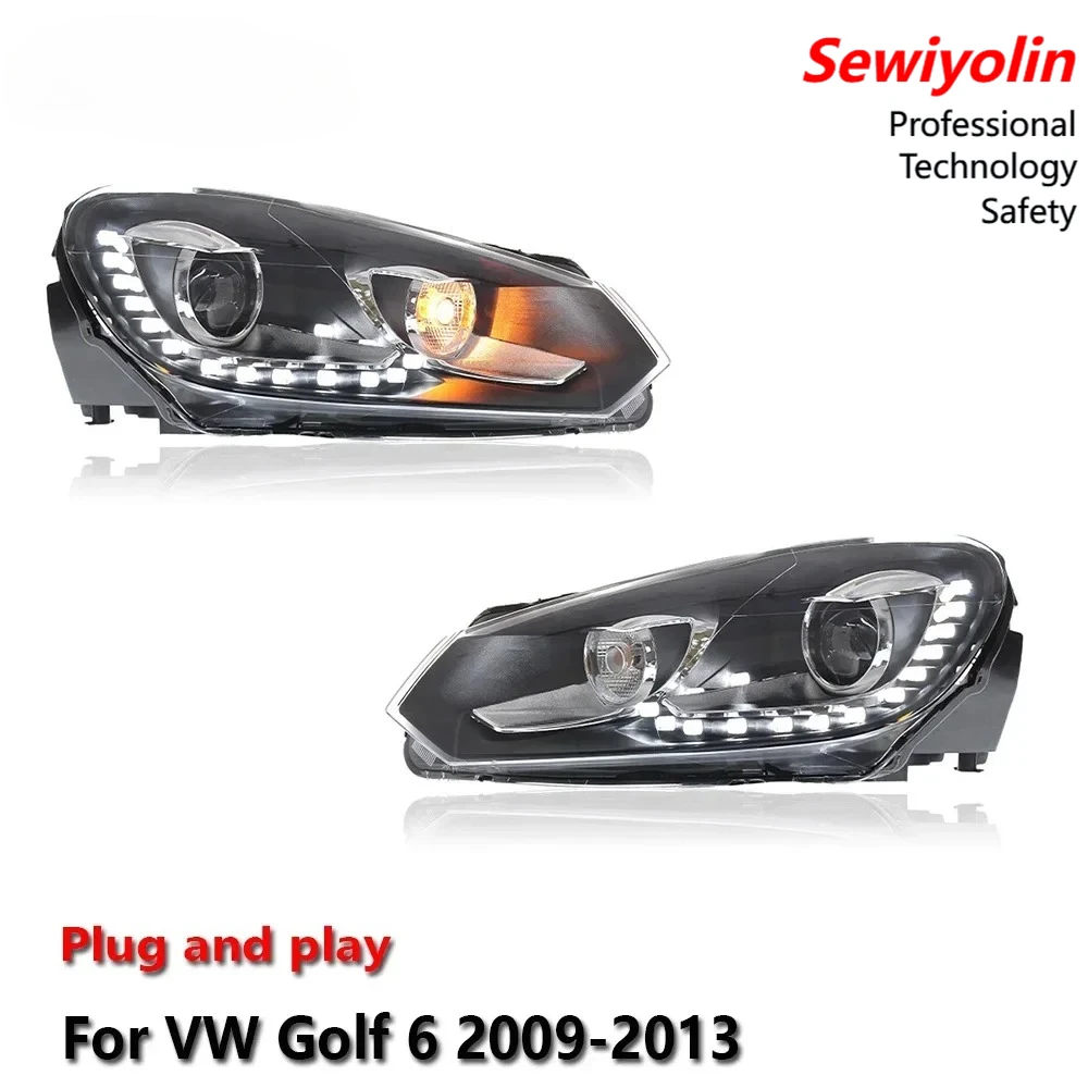 

Светодиодные фары для тюнинга автомобилей, аксессуары для VW Golf 6 2009-2013, дневные ходовые огни, стоп-сигналы, указатели поворота, установка Plug and Play
