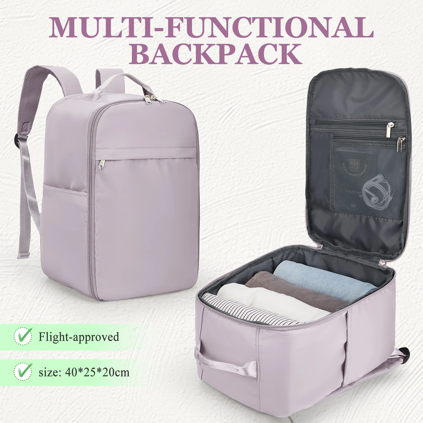 

Under Seat Travel Backpack, Laptop Hand Luggage Travel Backpack Mochila viaje cabina avion 40x20x25, Student School Backpack