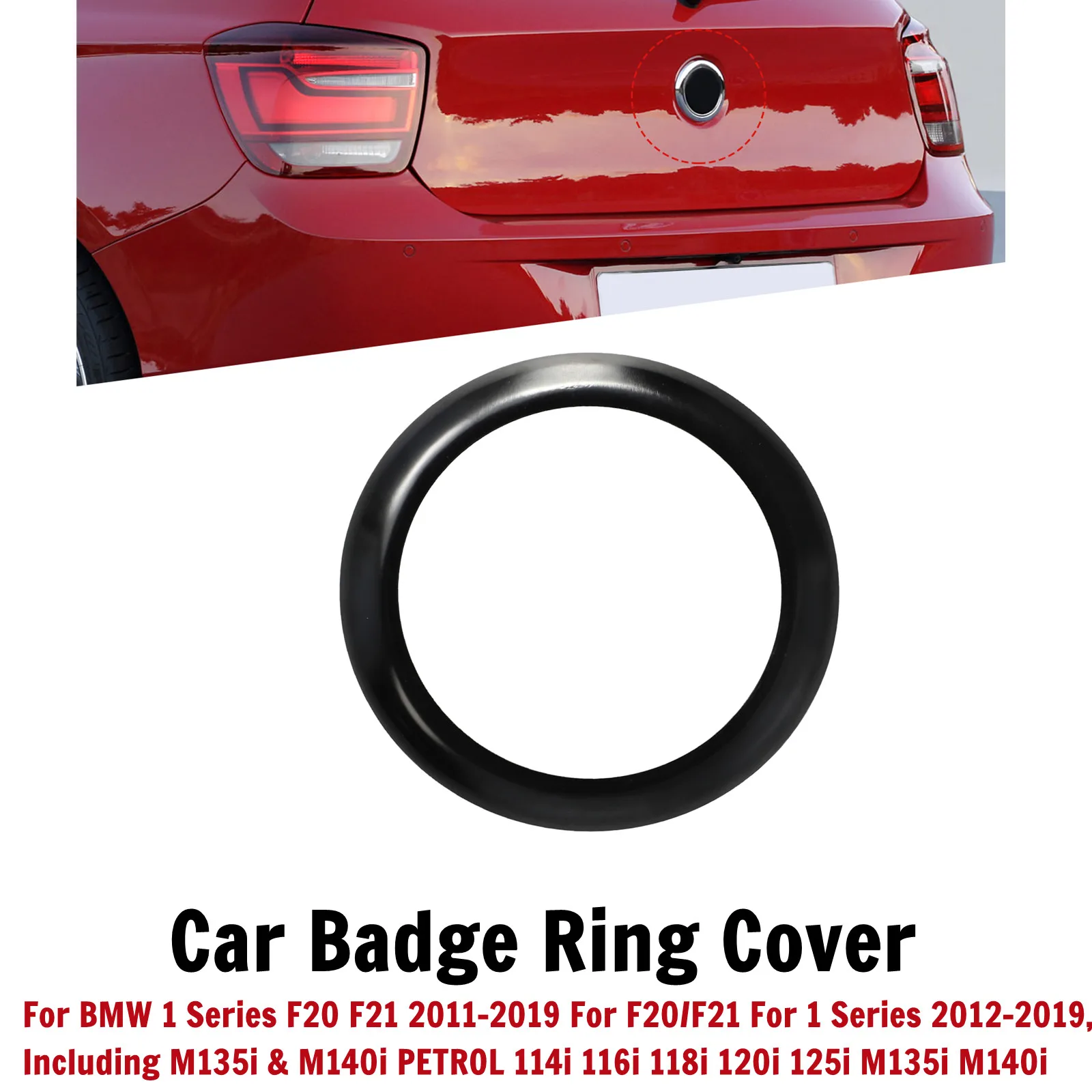 

Черный чехол с кольцом-знаком для багажника BMW 1 серии F20 F21 2011-2019 для всех F20/F21 для BMW 1 серии 2012-2019, включая M135i