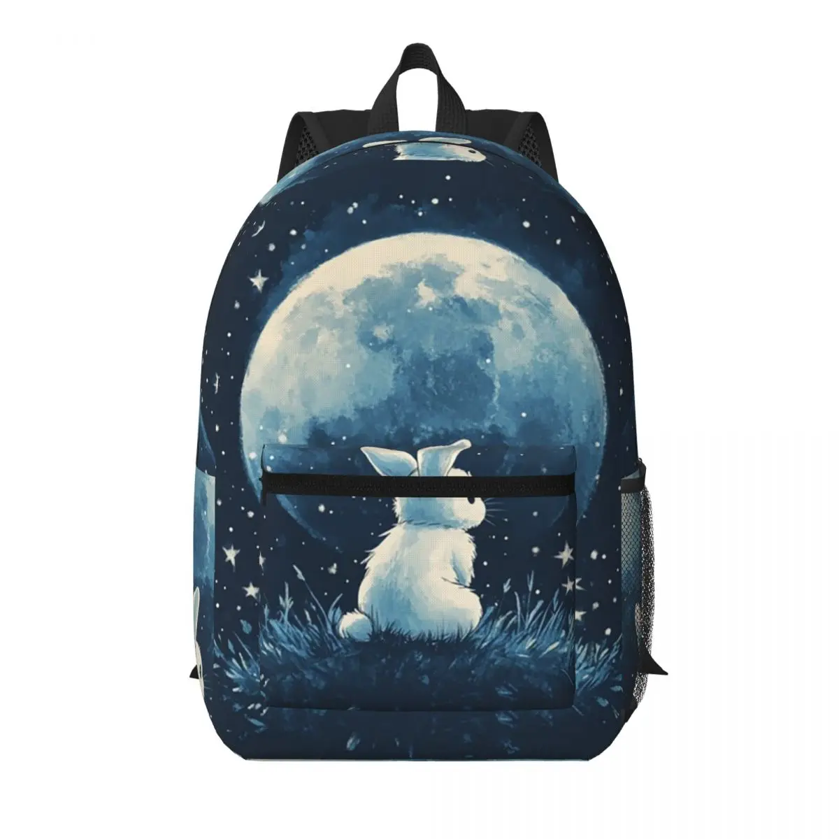

Cute Space Little Bunny Rabbit Student Backpack School Bag Hiking Travel Daypack for Men Women Bookbag Shoulder Bags