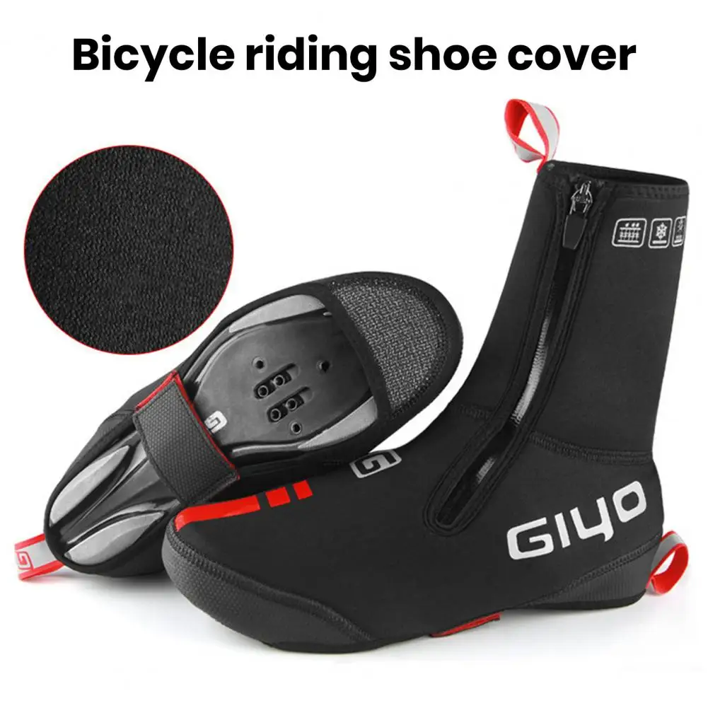 Windproof Cycling Shoe Covers Waterproof Cycling Shoe Covers with Plush Lining Anti-skid Design for Road Mountain Biking