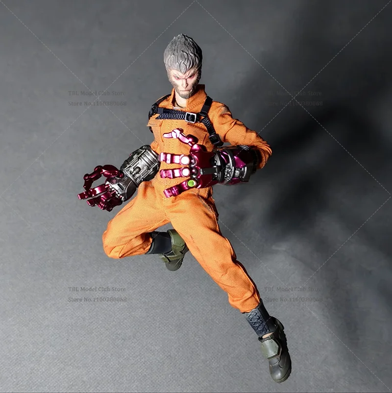 1/12 Scale Male Clothes Orange Integrated Workwear Distressed Style Jumpsuit For romankey ant 6-inch Action Figure Soldier