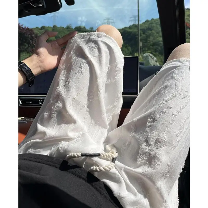 

M-XXXXXL Plus Men's 2025 Summer New Arrival Distressed Shorts - Trendy Couple's 5-Inch Casual Cargo Shorts with Streetwear Style