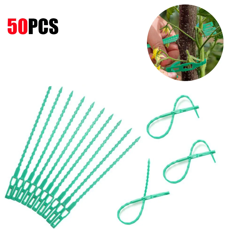 

50pcs Garden Cable Ties Plant Support Fastener Reusable Plant Ties Cable for Tree Climbing Support Plant Vine Tomato