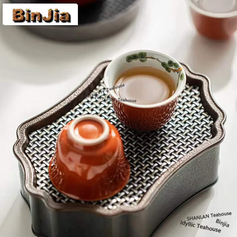 

2pc/set Red Handmade Master Cup Household Handpainted Teacup Retro Beautiful Tea Bowl Personal Cup for Teaware Ornaments 40ml